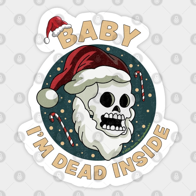 Baby i'm Dead Inside Skull It's Cold Outside Christmas Xmas Sticker by OrangeMonkeyArt